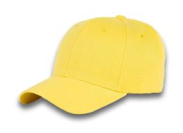 6 Panel Velcro Mid Profile Cap Yellow