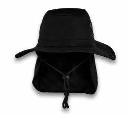 48 Pieces of High Profile Wide Brim Sun Hat Black