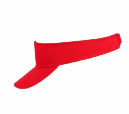 48 Pieces Visor Low Profile Curved Bill Hat Red - Fedoras, Driver Caps & Visor