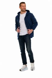 24 Pieces of Unisex Navy Zipper Hoodie Cotton Fleece Lining 280gsm Assorted Sizes M-2x