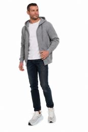 24 Pieces of Unisex Heather Gray Zipper Hoodie Cotton Fleece Lining 280gsm Assorted Sizes M-2x