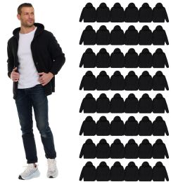 Unisex Black Zipper Hoodie Cotton Fleece Lining Assorted Sizes M-2x