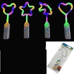 24 Pieces Light-Up Neon Bright Shaped Wand Small - Light Up Toys