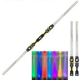 12 Pieces 2-in-1 Light & Sound Dueling Light Up Saber and Staff 52" - Light Up Toys