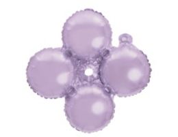 6 Pieces 12 Inch Quad Mylar Balloon 50pc/pack - Lavender - Balloons & Balloon Holder