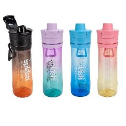 24 of Splash Plastic Sport Bottle 23.7oz Flip Top Color Fade
