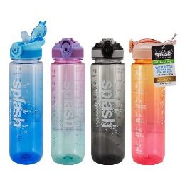 24 of Splash Plastic Sport Bottle 34oz Flip Straw