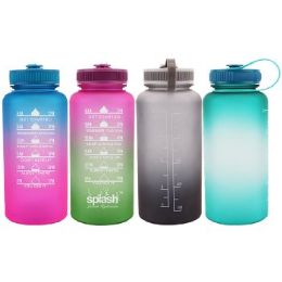 24 of Splash Plastic Sport Bottle Twist Cap 34oz Color Fade