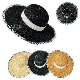 12 of Ladies Sun Hat Bold Strips & Edge Design