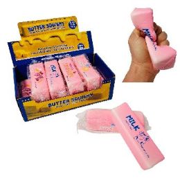 24 Wholesale Slow Rising Squishy Butter 5"X1.5" Pink with Print