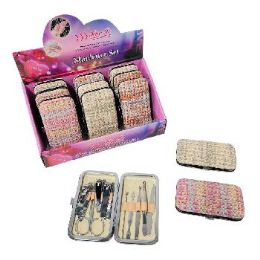 24 Pieces 9-Piece Manicure Care Set Multicolor Woven - Manicure and Pedicure Items