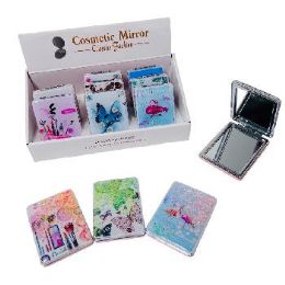 36 Pieces Compact Mirror Shaking Glitter Assortment 3.25"x2.5" - Cosmetic Mirrors