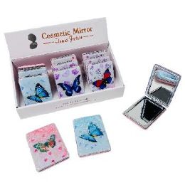 36 Pieces Folding Compact Mirror Shaking Glitter Butterfly 3.25"x2.5" - Cosmetic Mirrors