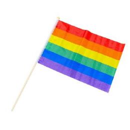 60 Pieces of 12"x18" Stick Flag Rainbow Flag