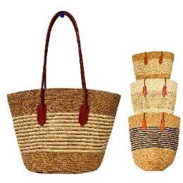 6 of Ladies Woven Tote Thin Stripes