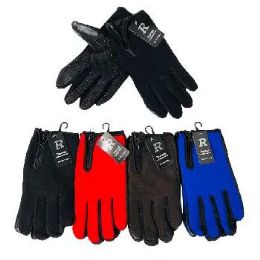 24 Pieces Men's Non-Slip Touch Screen Gloves Zipper Closure - Winter Sets Scarves , Hats & Gloves