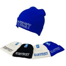 24 Pieces Cuffed Knit Toboggan KENTUCKY - Winter Sets Scarves , Hats & Gloves