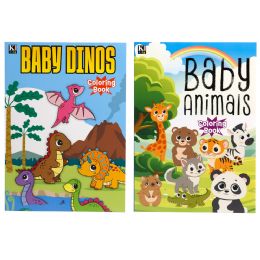 48 Wholesale Baby Aniimals 9 Baby Dinos Coloring And Activity Books 2 Titles In Floor Display