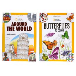 48 Wholesale National Geographic Adult Coloring Book 2 Titles In Floor Display