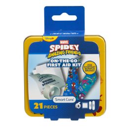 24 Wholesale First Aid Kit 21pc Spidey Amazing Friends Tin Peggable