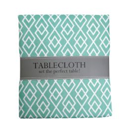 12 Wholesale Tablecloth 60x84 W/zipper Aqua Diamond Indoor/outdoor Water/stain Resistant 100%polyester