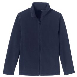 12 Wholesale Boys Polar Fleece Full Zip Jacket Water Resistant Lining Navy XS-S