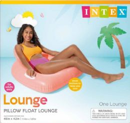 6 Pieces Intex Pillow Float Lounges, 3 Assorted Colors - Inflatables
