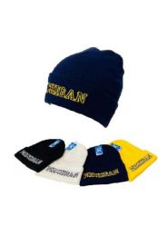 24 Pieces Cuffed Knit Toboggan MICHIGAN - Winter Sets Scarves , Hats & Gloves