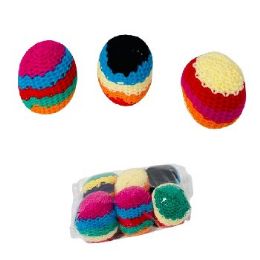 24 Wholesale 2.5" Woven Hacky Sack Foot Bag Stripes