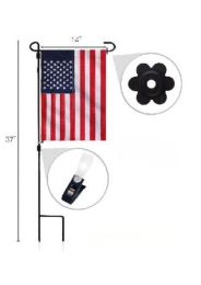 20 Pieces of 34" Black Metal Flagpole For Garden Flags