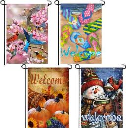 24 Pieces of 12"x18" Printed Garden Flag Four Seasons