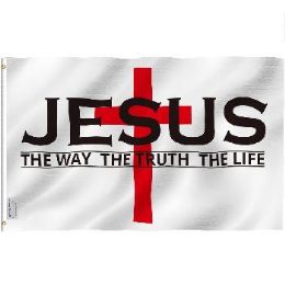 24 Pieces of 3'x5' Jesus With Cross The WaY-The TrutH-The Life Flag