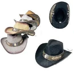 12 Pieces Western Hat Embossed Rhinestone Hat Band Oval Stone - Cowboy & Boonie Hat