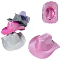 12 Pieces Ladies Shiny Iridescent Cowboy Hat - Cowboy & Boonie Hat