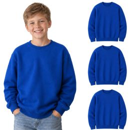 Youth Cotton Crew Neck Sweat Shirt Royal Blue Size Small