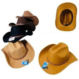 12 Pieces Felt Cowboy Hat Hatband With Metal Studs - Cowboy & Boonie Hat