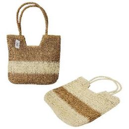 12 of Woven Straw Beach Market Tote Two-Tone