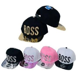 Snap Back Flat Bill Hat Boss Metallic Bill