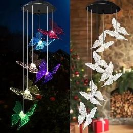 12 of Solar Color-Changing Wind Chimes Butterfly