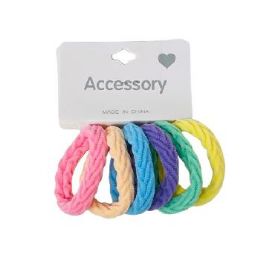 72 Wholesale 6-Piece Pastel Pony Tail Holders