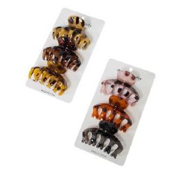 24 Pieces Claw Clips 3-Piece 3.5-inch Tortoise - Hair Accessories