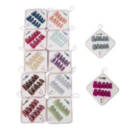 48 Pieces Press On Manicure Assorted Glassy Shades - Manicure and Pedicure Items