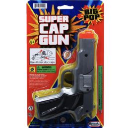 72 Pieces of 7-Inch Silver Super Cap Toy Gun(square) In Blister Card