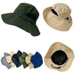 24 Pieces Light Weight Boonie Hat With Breathable Mesh Vent Solid - Cowboy & Boonie Hat