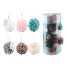 72 Pieces Shower Sponge Loofah Pouf Display 50g each - Bath And Body