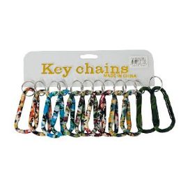 84 Pieces 3" Keychain Clip Camo Print - Key Chains