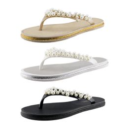 Wholesale Footwear Women's Glitter Pearl Thong (6-11)