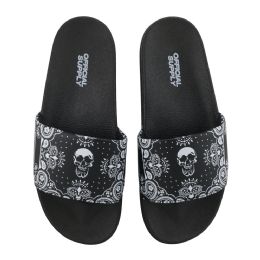 Wholesale Footwear Skull Paisley Bandana Slide (7-12)