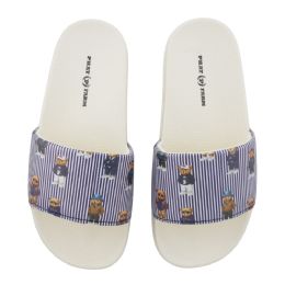 Wholesale Footwear Big Boy's Stripe Repeat Bear Slide (11-3)