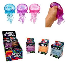 12 Pieces 3" Gummy Jelly Fish Gel Squish Toy Glitter 190g - Slime & Squishees